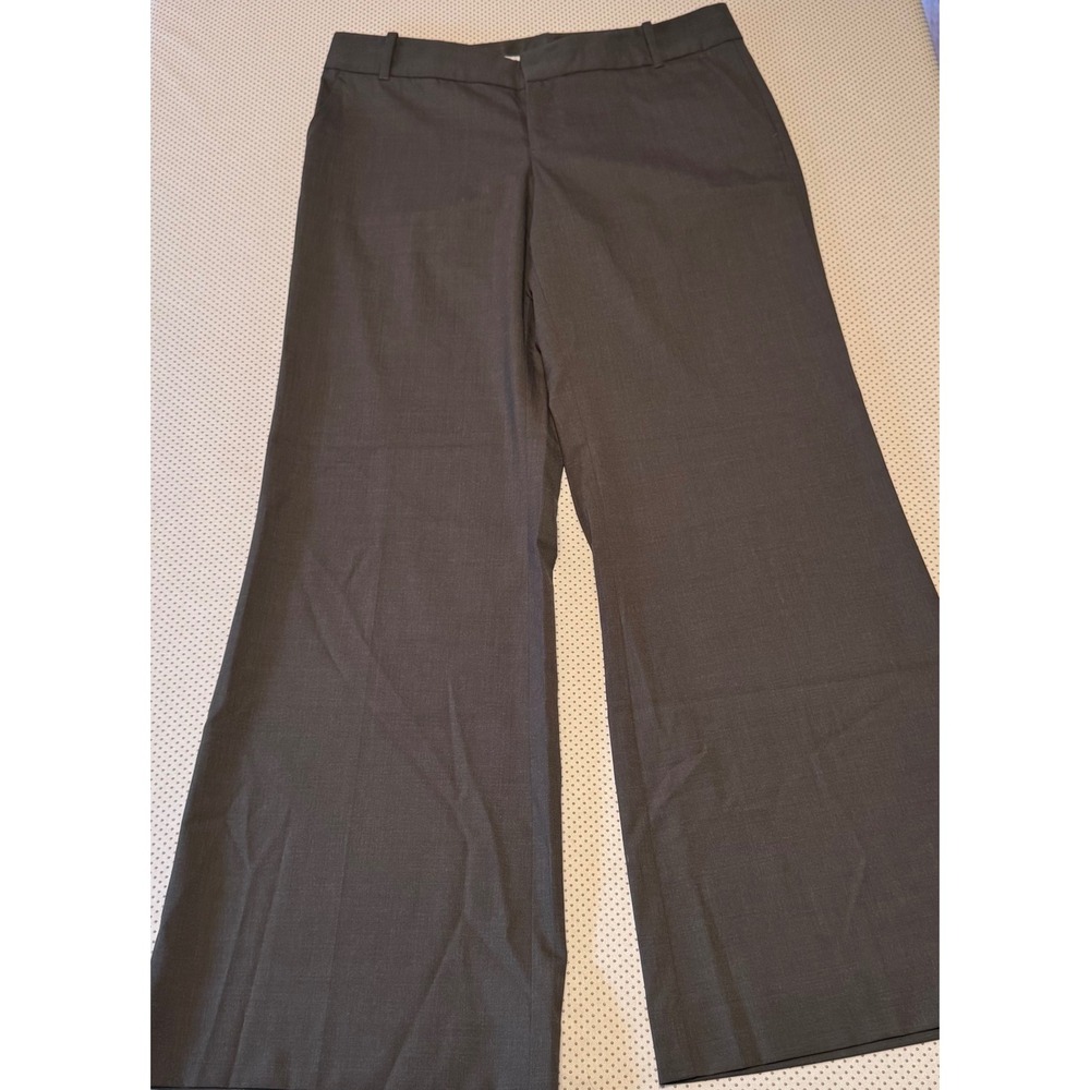 Gap The Trouser Womens 12 Long Gray Wool Blend Wide Leg Dress Pants Professional